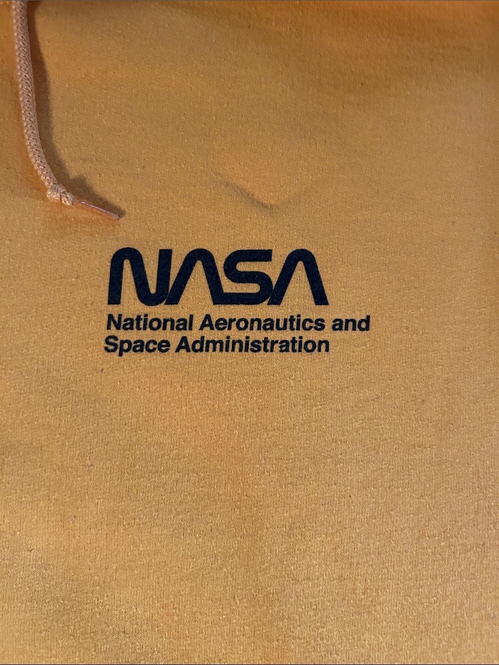 Artist Union Clothing Co. NASA Logo Hoodie in Yellow with Black Print w Kangaroo